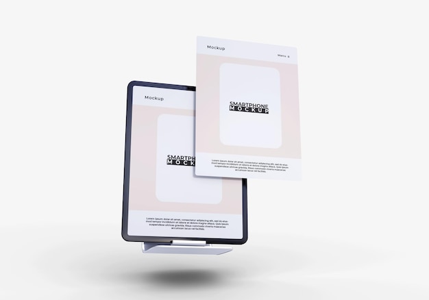 Maqueta de tableta de pantalla simple y moderna