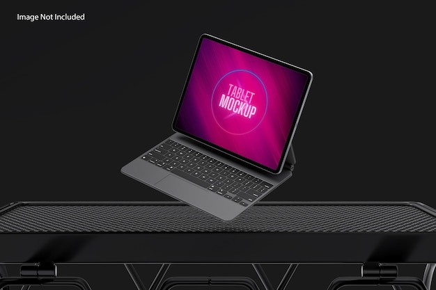 Maqueta de tableta y teclado