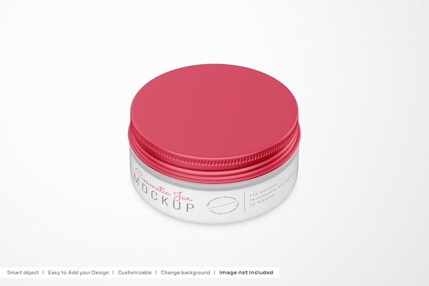 PSD maqueta de tapa de tarro cosmético para el cuidado de la piel