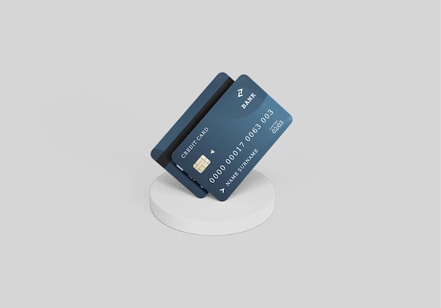 Maqueta de tarjeta de crédito o débito de plástico