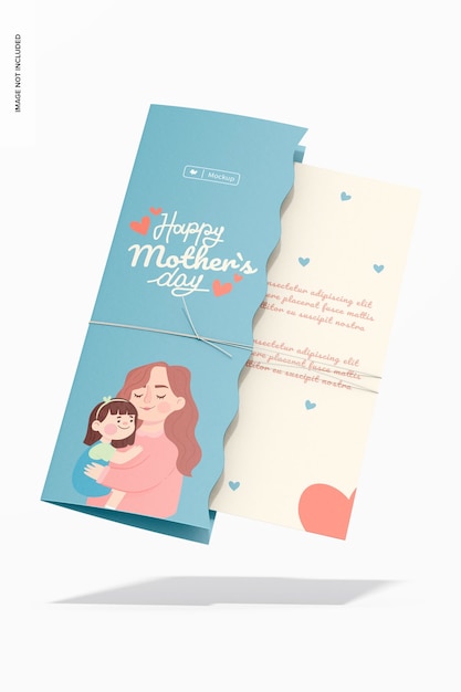 Maqueta de tarjeta de felicitación del día de la madre cayendo