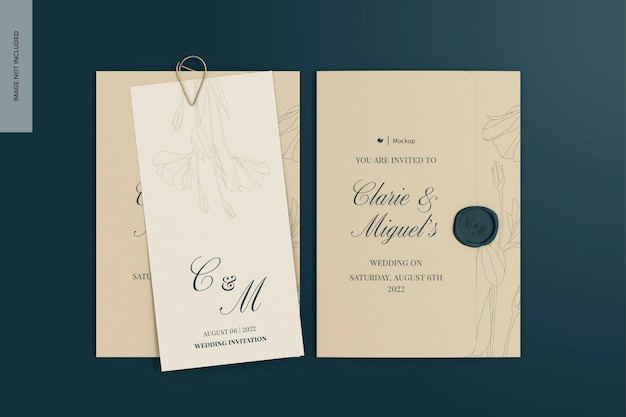 Maqueta de tarjeta de invitación de boda de lujo