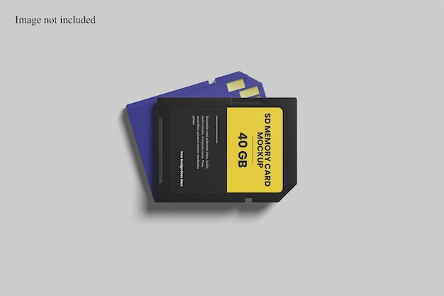 Maqueta de tarjeta de memoria sd de vista superior para mostrar su diseño a los clientes