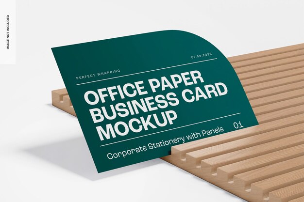 Maqueta de Tarjeta de Presentación de Papel de Oficina, Vista Izquierda