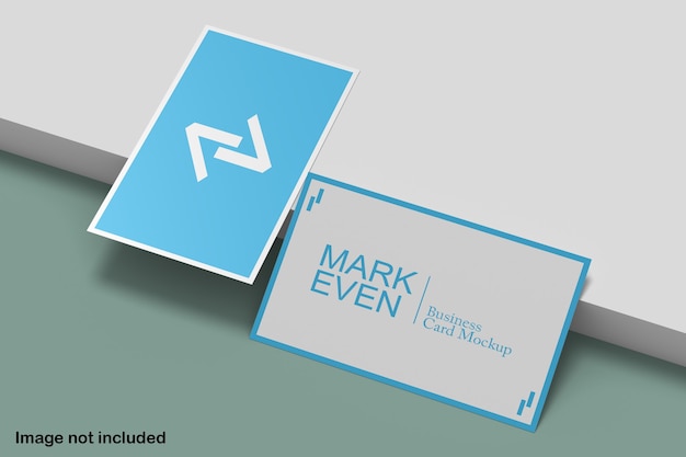 Maqueta de tarjeta de visita azul y blanca