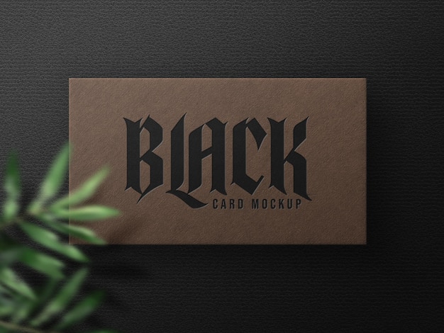 PSD maqueta de tarjeta de visita efecto de prensa de letra negra
