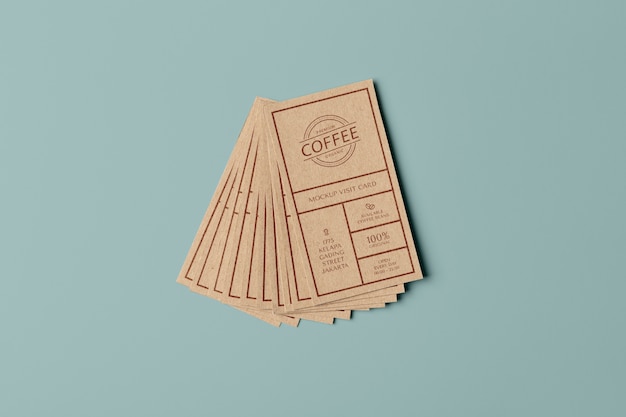 Maqueta de tarjeta de visita de papel kraft