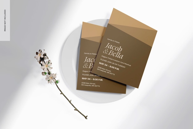 Maqueta de Tarjetas de Invitación Trípticos Elegantes