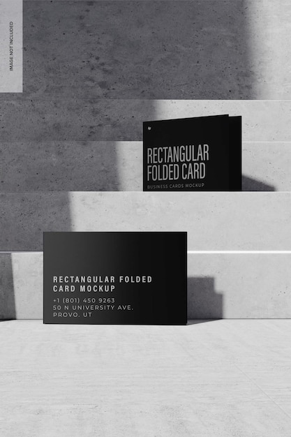 Maqueta de Tarjetas Plegadas Rectangulares, Vista Frontal