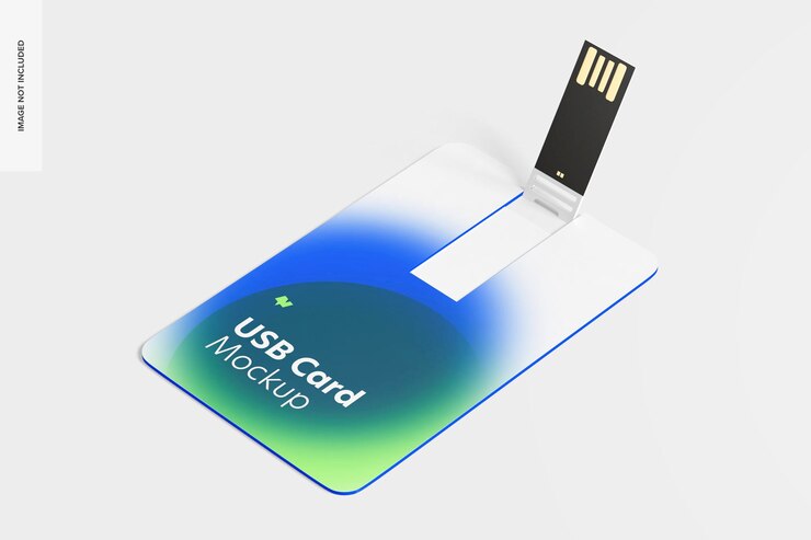 PSD maqueta de tarjetas usb, vista superior
