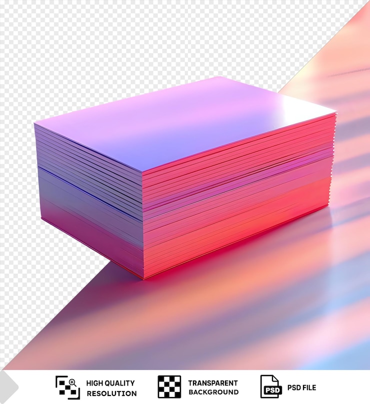 PSD maqueta de tarjetas de visita apiladas en una mesa png