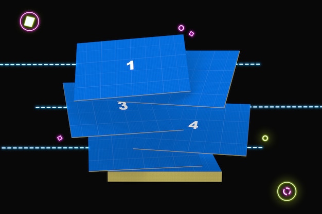 Maqueta de tarjetas de visita de neón