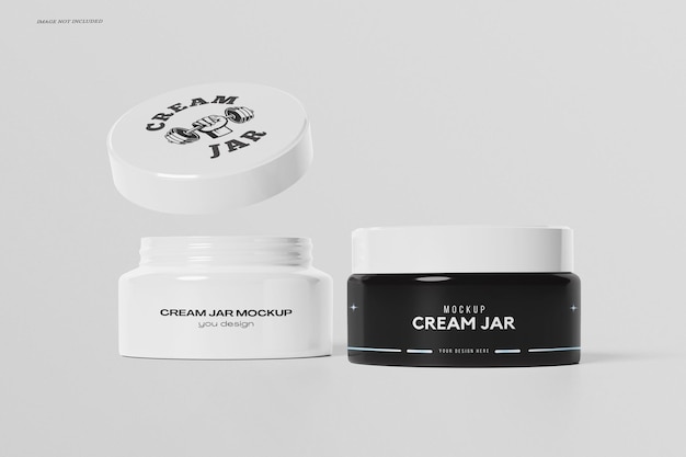 Maqueta de tarro de crema cosmética