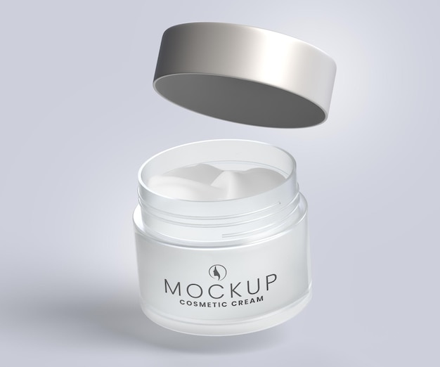 Maqueta de tarro de crema cosmética