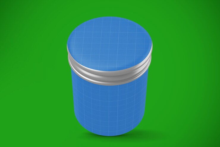 PSD maqueta de tarro metálico