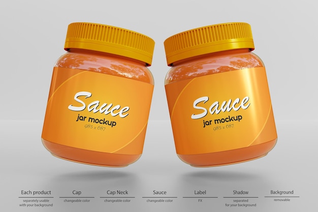 Maqueta de tarro de salsa