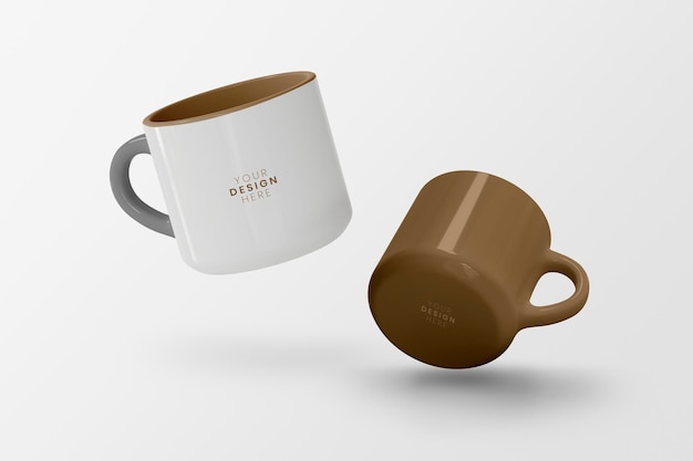 Maqueta de taza de café de diseño personalizado mínimo psd
