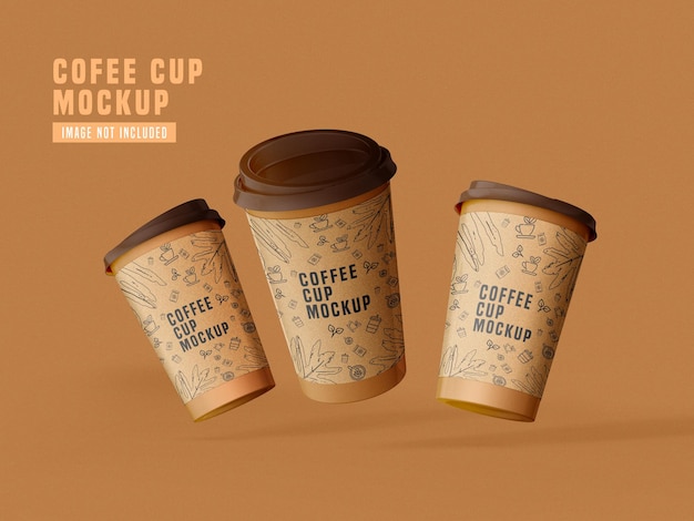 Maqueta de taza de café de papel para llevar PSD