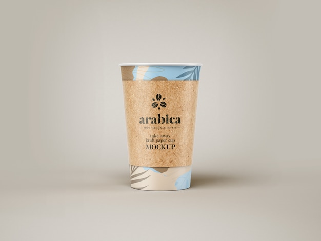 Maqueta de taza de café de papel para llevar