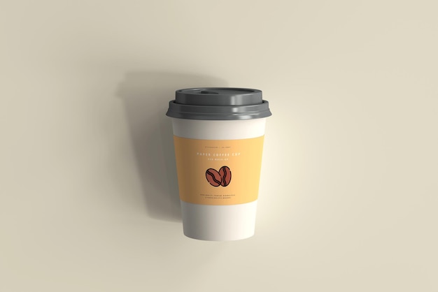 Maqueta de taza de café de papel de tamaño mediano