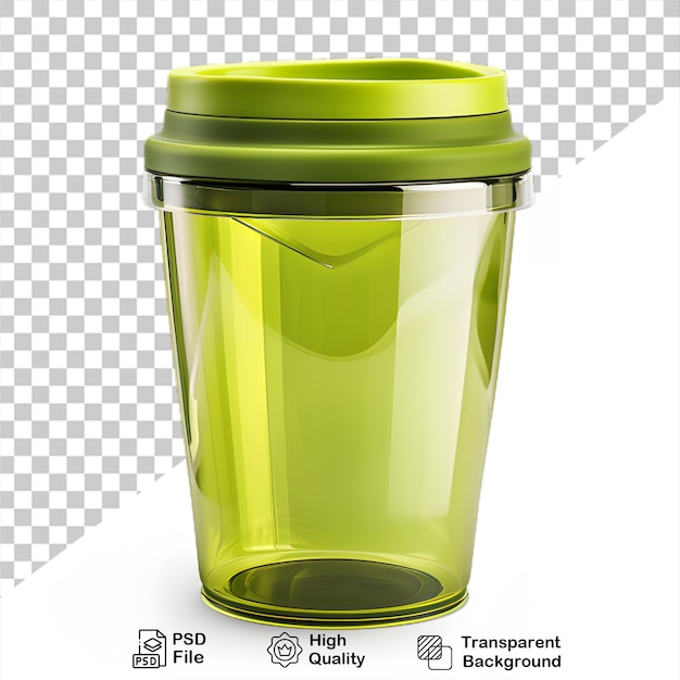 PSD maqueta de taza de café de plástico aislada sobre un fondo transparente