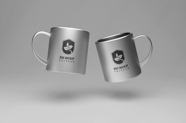 Maqueta de taza de cerámica blanca