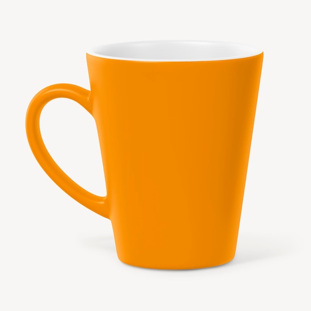 Maqueta de taza de cerámica con diseño naranja