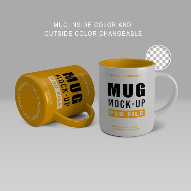 Maqueta de taza de cerámica realista de render 3D