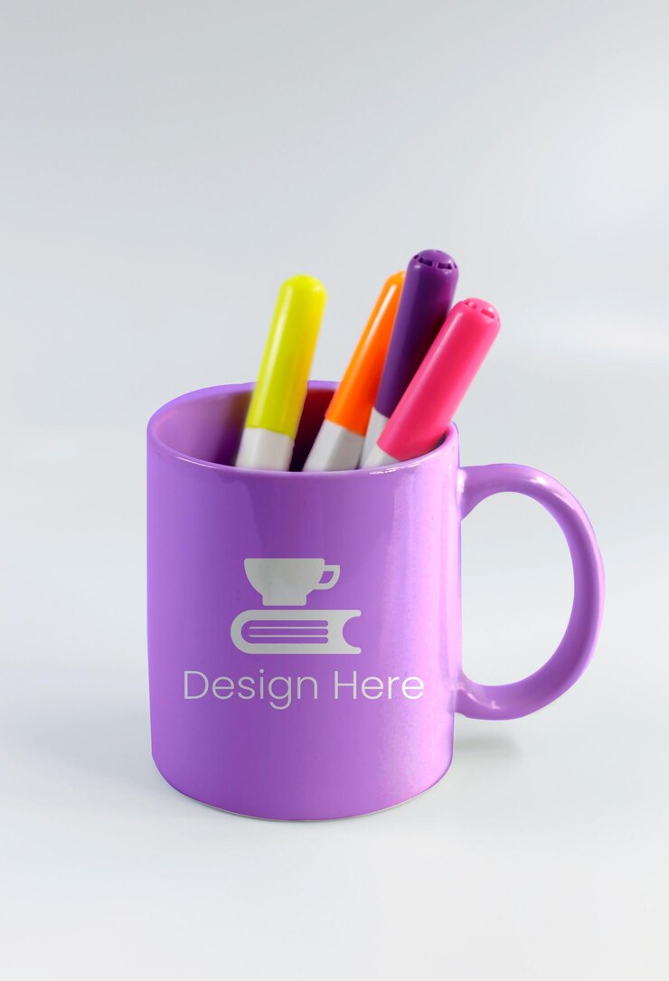 PSD maqueta de taza colorida