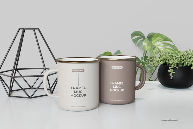 Maqueta de la taza del esmalte