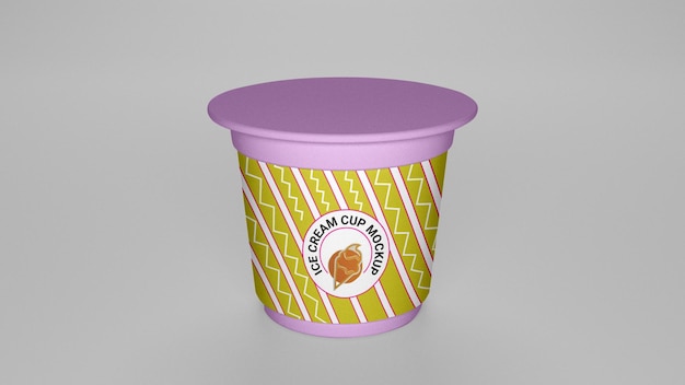 Maqueta de taza de helado psd