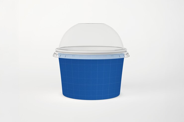 PSD maqueta de taza de helado redonda