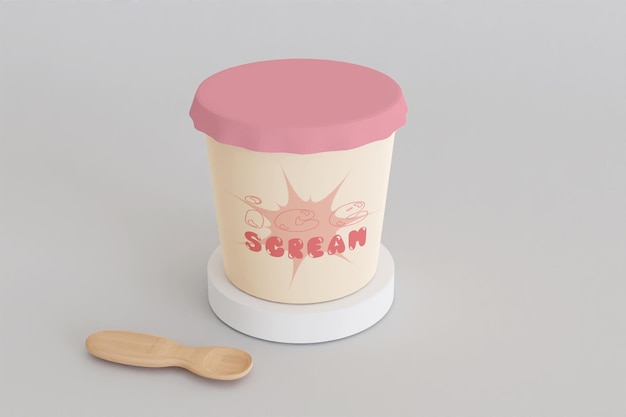 Maqueta de taza de helado