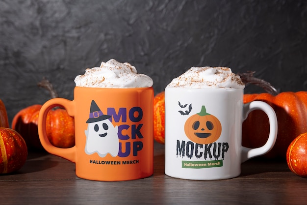 Maqueta de taza de merchandising de halloween