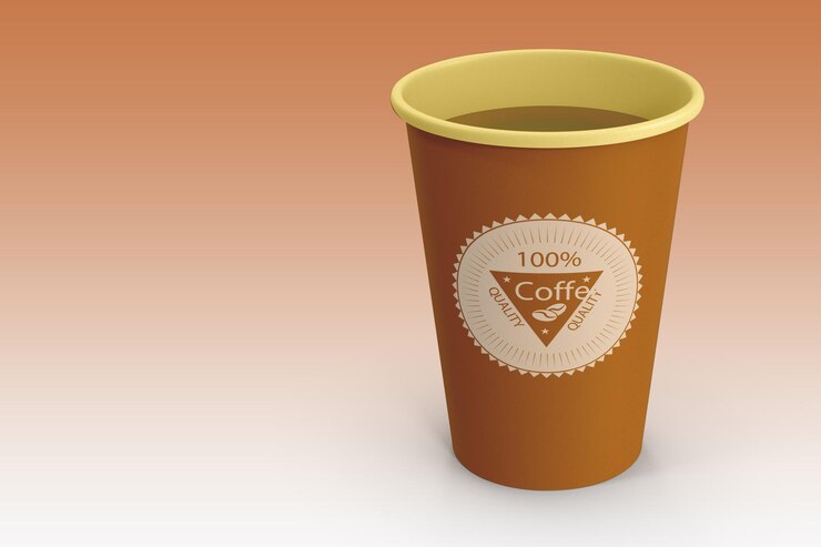 PSD maqueta de taza de papel de café minimalista simple para su marca