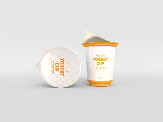 Maqueta de taza de yogur de plástico