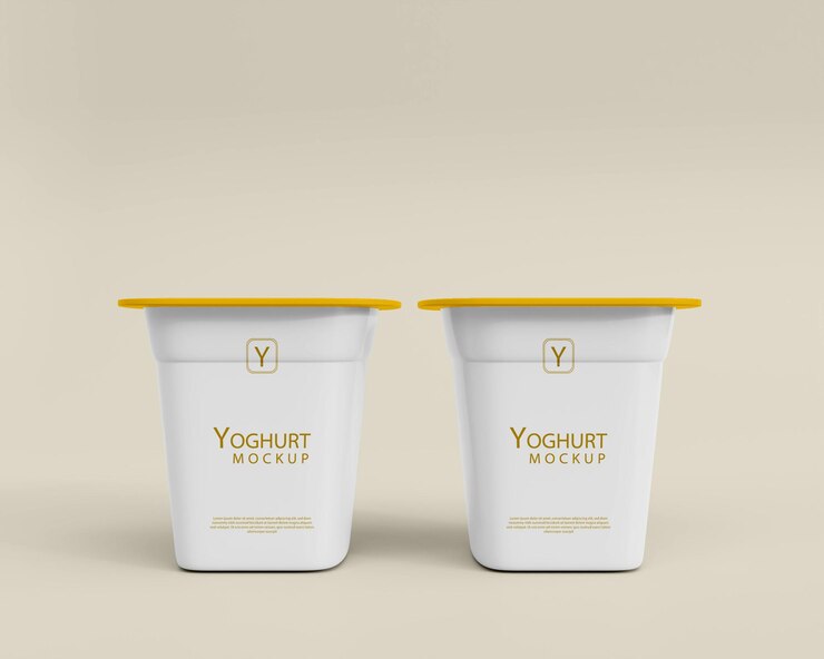 Maqueta de taza de yogur realista 3d