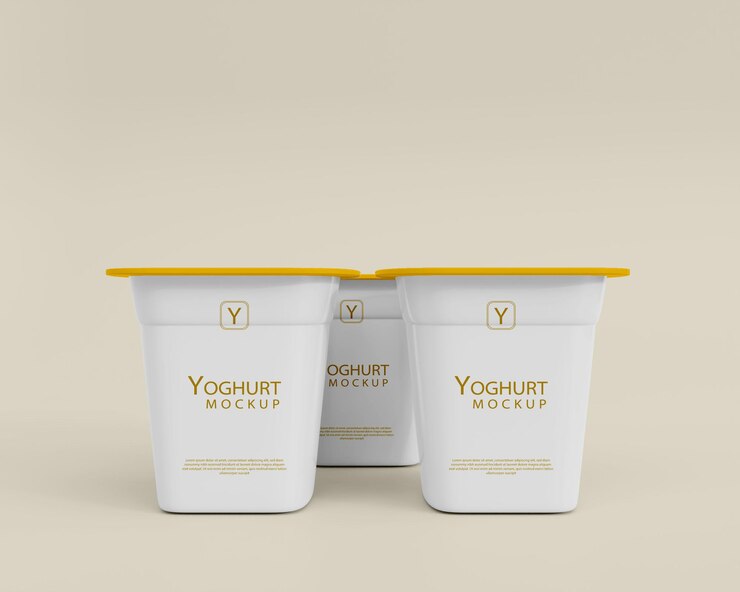 Maqueta de taza de yogur realista 3d