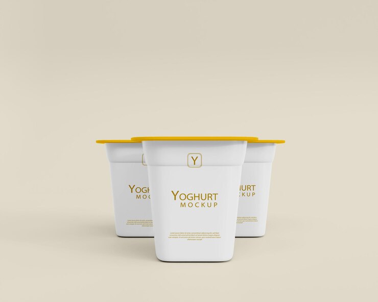 Maqueta de taza de yogur realista 3d