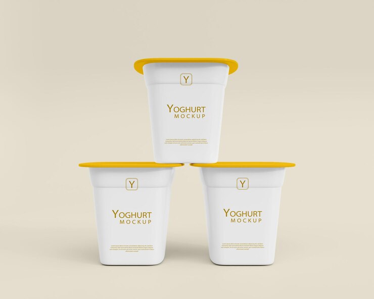 Maqueta de taza de yogur realista 3d