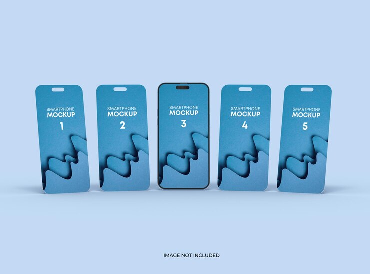 Maqueta de teléfono 14 pro y algunas pantallas separadas concepto de aplicación ui ux flotante render 3d