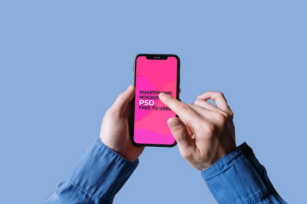 Maqueta de teléfono inteligente creativo PSD gratuito para dispositivos móviles