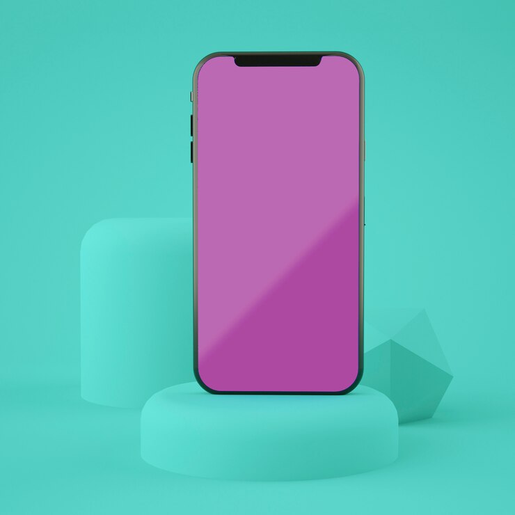 Maqueta de teléfono inteligente de pantalla completa Renderizado 3D
