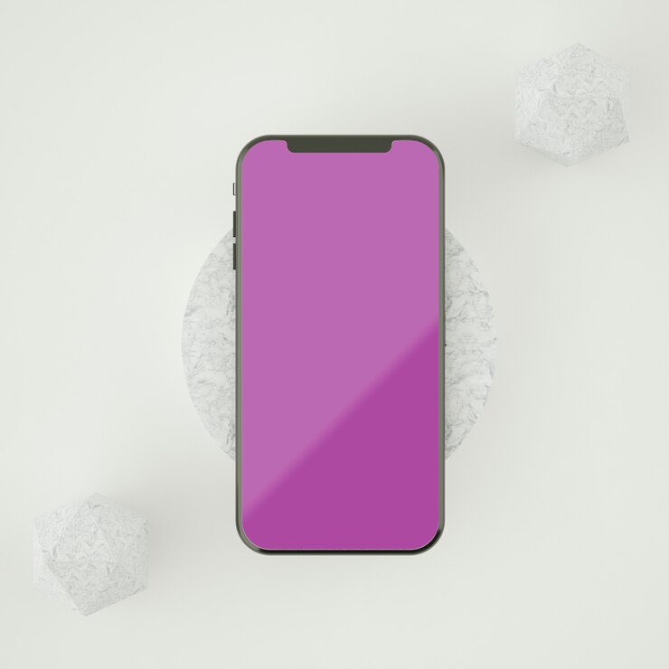 Maqueta de teléfono inteligente de pantalla completa Renderizado 3D