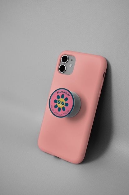 PSD maqueta de teléfono pop socket