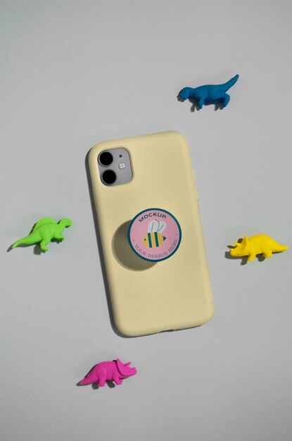 PSD maqueta de teléfono pop socket