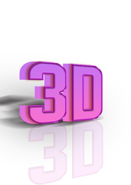 Maqueta de texto en 3D rosa y púrpura