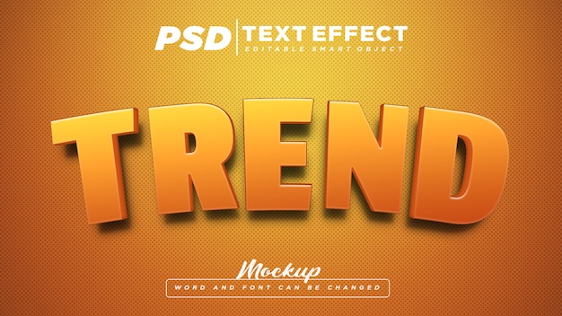 Maqueta de texto editable de efecto de texto de tendencia