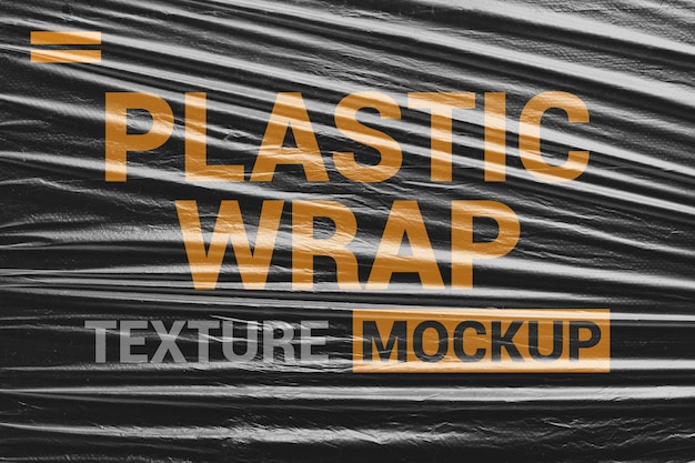 Maqueta de textura de envoltura de plástico transparente