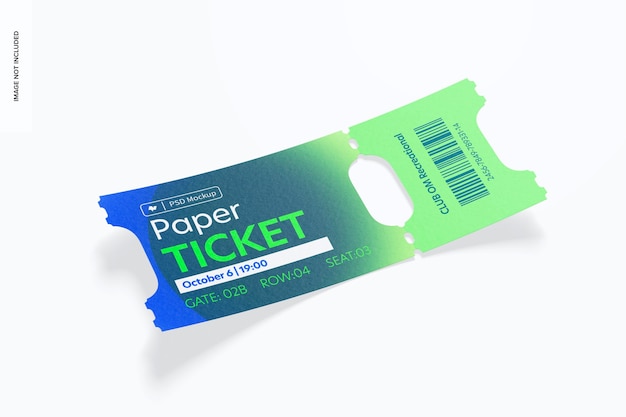 Maqueta de ticket de papel